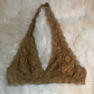 Golden Lace Halter Bralette